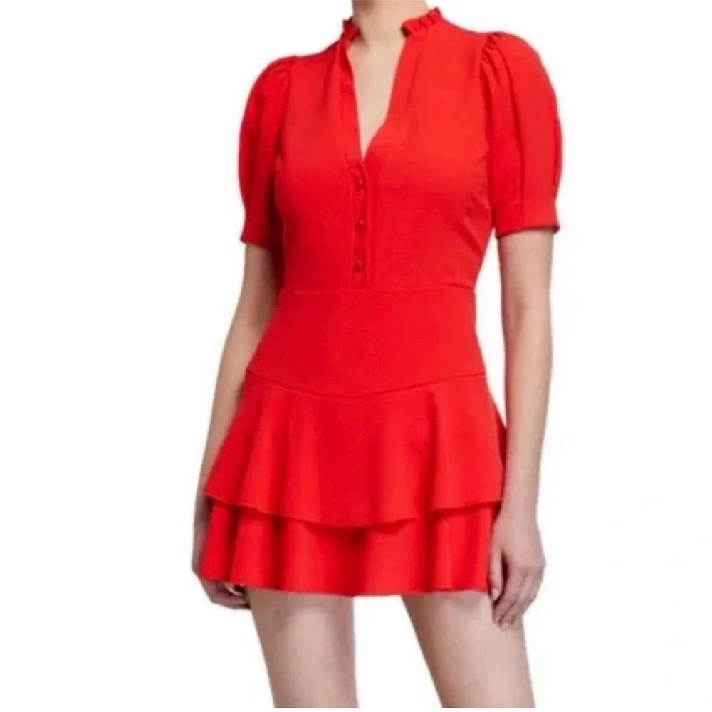 Alice + Olivia Vibrant Red Mini Dress with shorts